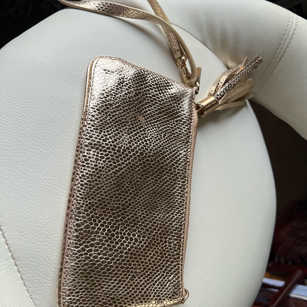 Michael Kors gold Snake skin print wristlet - Picture 3 of 7